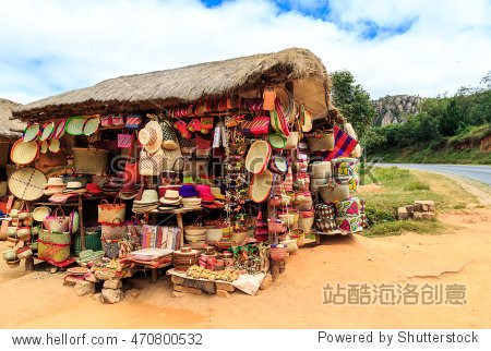 souvenir shop along the road in africa, madagascar