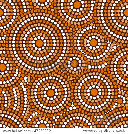 aboriginal art print with concentric circles.