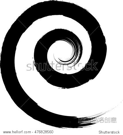 spiral brush stroke elements . swirls . round shape