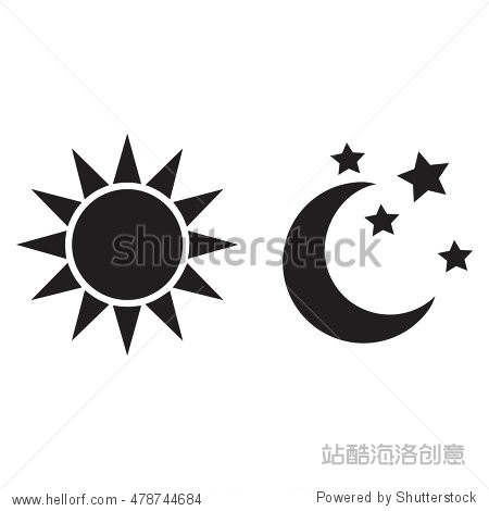 vector sun and moon flat icon