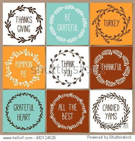 thanksgiving day vintage gift tags and cards with