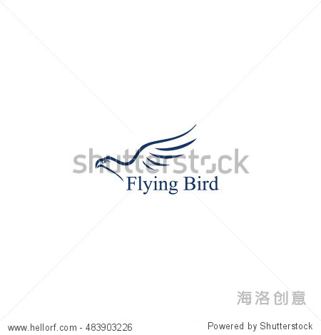 flying bird wind power logo
