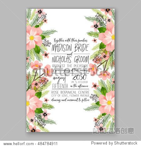poinsettia wedding invitation sample card beautiful winter