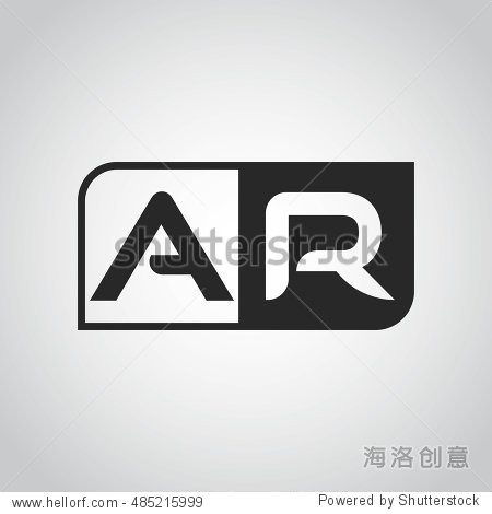 logo letter ar with two different sides. negative