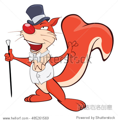 illustration of a cute squirrel gentleman. cartoon character