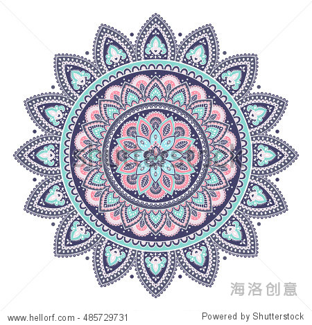 ethnic mandala ornament. vector henna tattoo style.