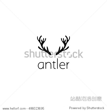 editable antlers element can be used as logotype icon template