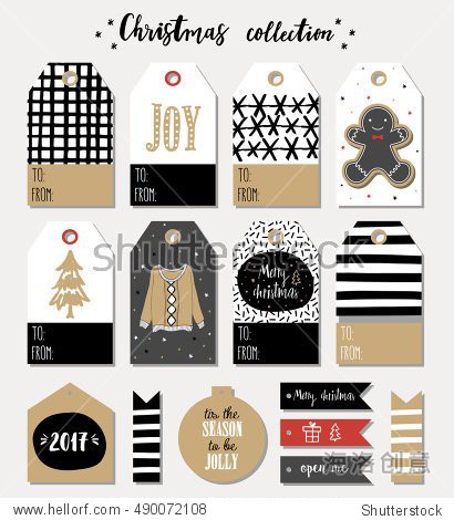 collection of christmas gift tags templates.