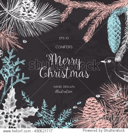 christmas greeting card or invitation design.