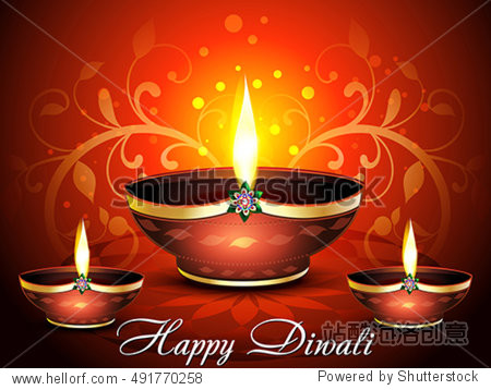 happy diwali celebration background vector illustration