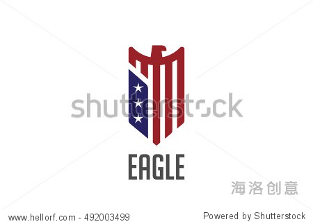 falcon hawk bird protect defense logotype usa concept icon