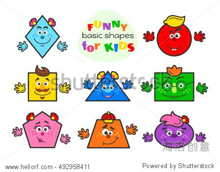 basic geometric shapes vector illustration for kids.