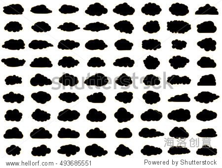 cloud vector icon set black color on white background.