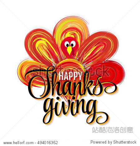 turkey. vector abstract elements on autumn holiday thanksgiving.