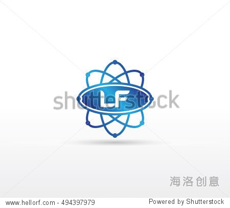 science logo with the initials lf letter. science