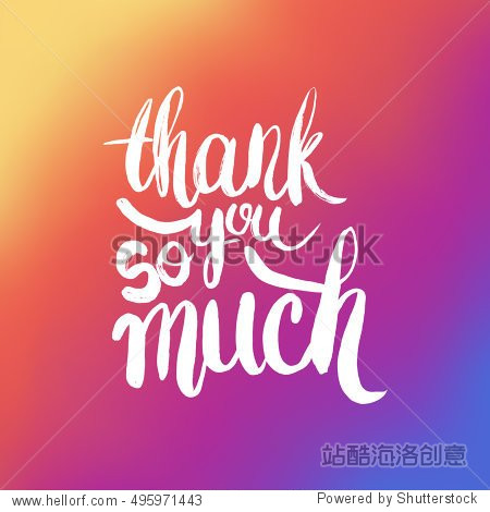 hand drawn phrase thank you so much.