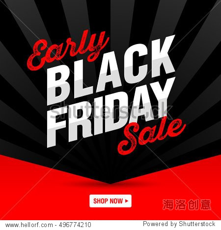 early black friday sale banner shop now. vector illustration.