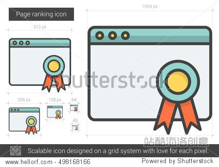 page ranking vector line icon isolated on white background.
