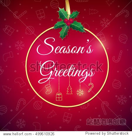 seasons greetings . red holiday background.