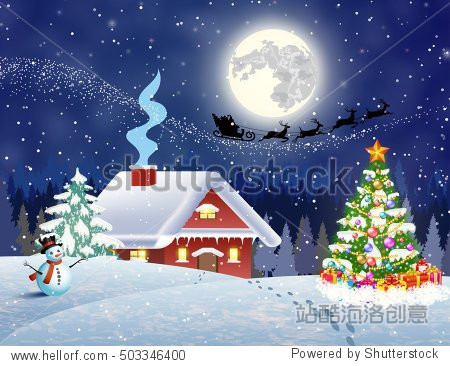 christmas tree and snowman.
