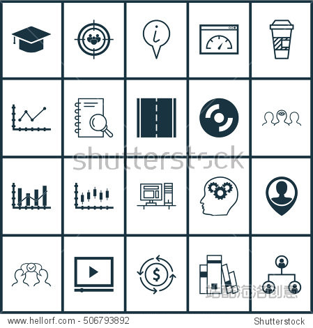 set of 20 universal editable icons.