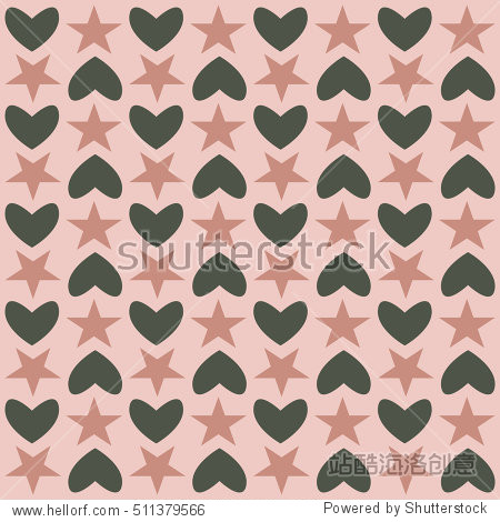 pattern of hearts and stars in a staggered