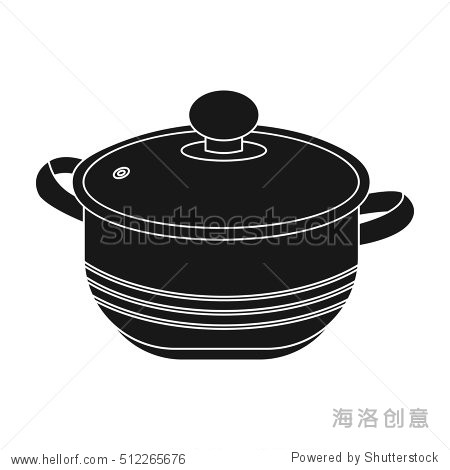 stockpot icon in black style isolated on white background.