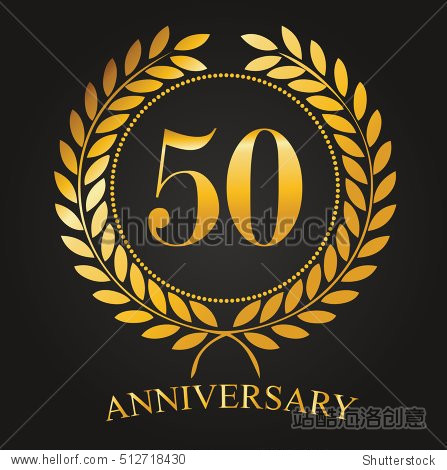 50 years anniversary golden label - 50th anniversary logo