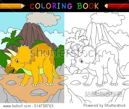 cartoon triceratops coloring book
