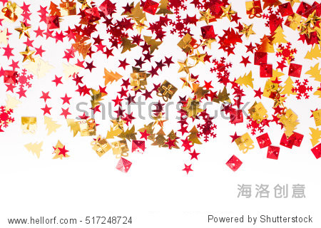 christmas or new year background: studded with red and gold