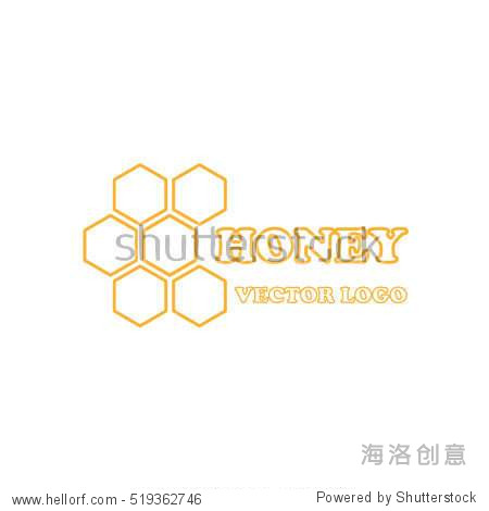 isolated badge honey comb for website or app - stock
