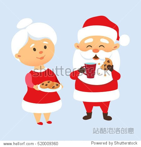 xmas tradition. cute family couple. mother and father christmas