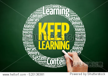 keep learning word cloud collage business concept