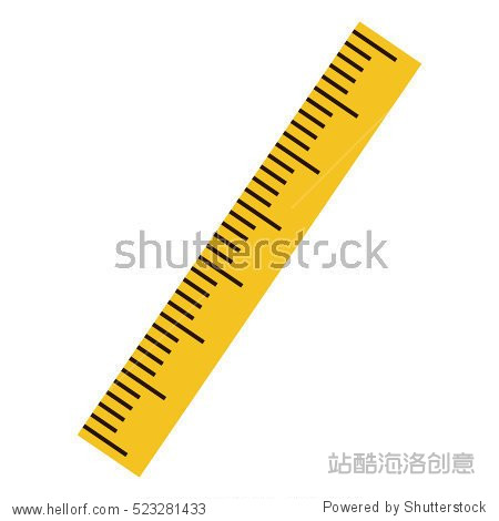 silhouette with ruler flat yellow