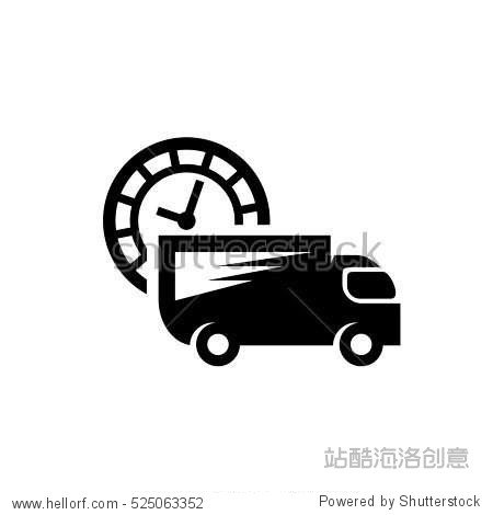 fast delivery truck vector icon.