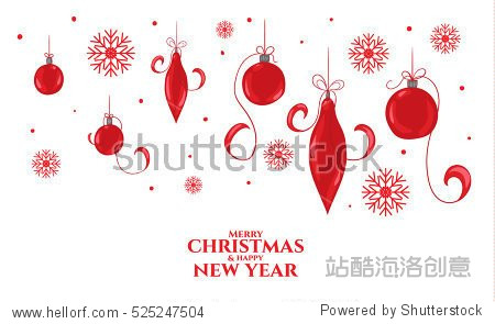 merry christmas and happy new year 2017 design elements for