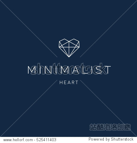 minimalist heart logo - with geometric monogram