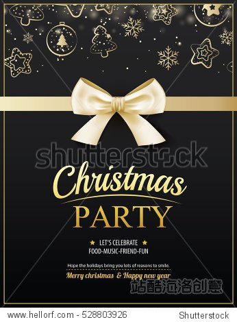 invitation merry christmas party poster banner and card design