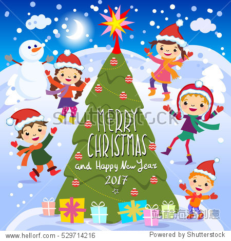 merry christmas and happy new year. 2017. winter fun.