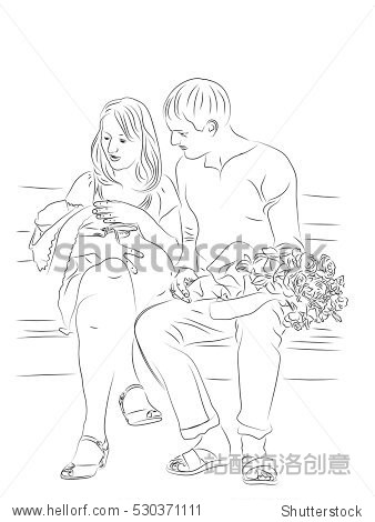 young parents holding the baby in her arms and embrace.