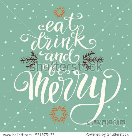 hand written lettering christmas and new year doodle element