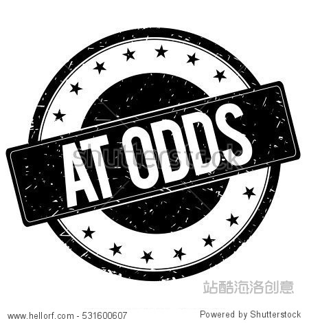 at odds stamp sign text word logo black.图片