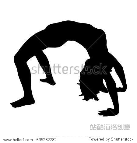 yoga bridge pose cartoon vector illustration monochrome.