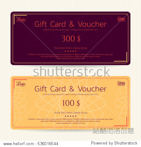 elegant gift card or gift voucher template with abstract back