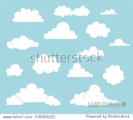 collection of vector cartoon clouds