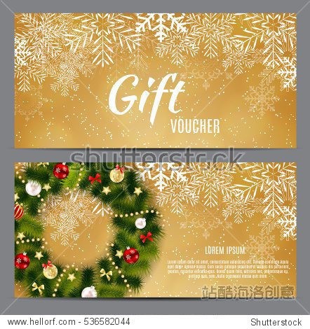christmas and new year gift voucher discount coupon template