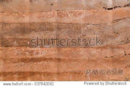 background of rammed earth wall with stripe layer