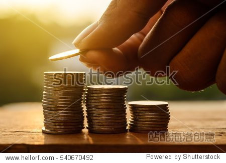 saving account and money finance bank for prepare concept row of