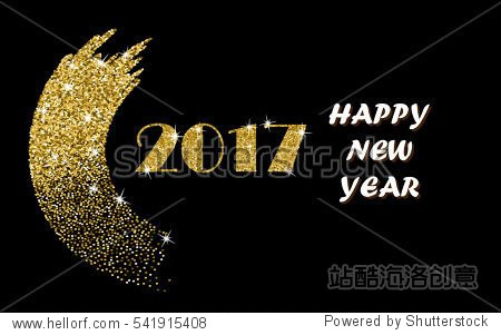 golden glitter new year poster flyer banner web header.