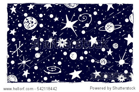 hand drown scratch style night sky background.